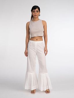 House of Surkh - White Elasticated Waist Pant