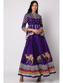 Leela by A - Purple Peplum Lehenga With Blouse