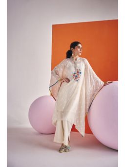 Leela by A - Ivory Separate Kaftan With Inner And Side Slit Pant