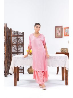 Leela by A - Pink Cinched Sleeves Kurta With Haram Pants