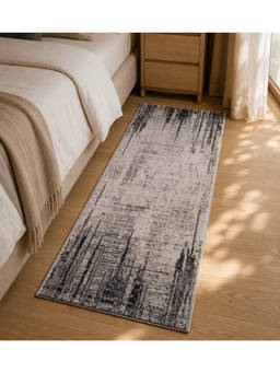 OBSESSIONS - Polypropylene With Jute Backing Antistatic Bedside Rug ,Grey (2.5x5 feet)