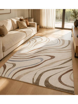 OBSESSIONS - Polypropylene With Jute Backing Carpet Cream & Brown (4x6 feet)