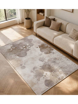 OBSESSIONS - Polypropylene With Jute Backing Carpet Cream & Brown (5x7 feet)