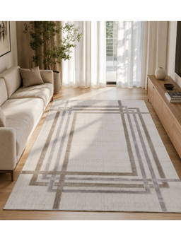 OBSESSIONS - Polypropylene With Jute Backing Carpet Cream (5x7 feet)