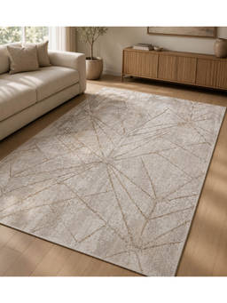 OBSESSIONS - Polypropylene With Jute Backing Carpet Cream & Brown (5x7 feet)