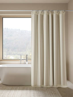 Haus & Kinder - Calm Space Door Shower Curtain, Cream (7 feet)