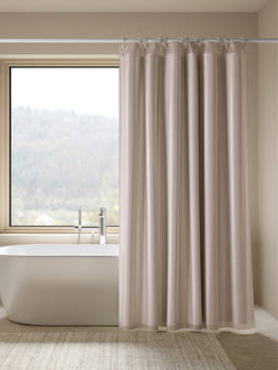 Haus & Kinder - Calm Space Door Shower Curtain, Beige (7 feet)
