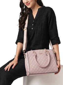 Lavie - Women Pink Printed Satchel Bag (M)
