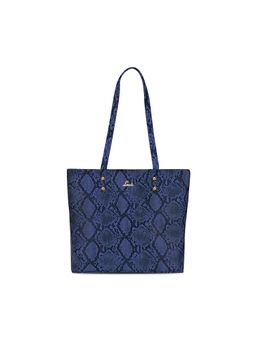 Lavie - Women Blue Textured Tote Bag (L)