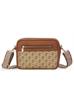 Lavie - Women Taupe Printed Sling Bag with Detachable Strap (M)