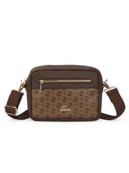 Lavie - Women Brown Printed Sling Bag with Detachable Strap (M)