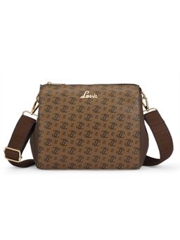 Lavie - Women Brown Printed Sling Bag with Detachable Strap (M)