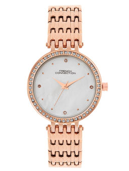 French Connection - Silver Dial Analog Watch for Women-FCN075RGM (M)