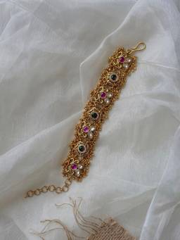Prestones - Multicolor Sharada Temple Studded Bracelet