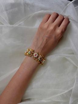 Prestones - Multicolor Panchi Temple Studded Bracelet