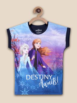 Kidsville - Kids Girls Frozen Blue Printed T-Shirt