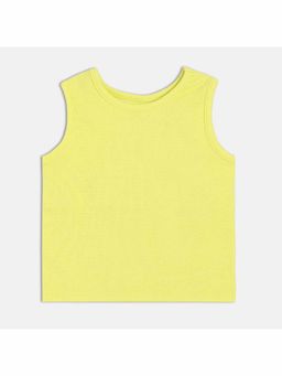 MINI KLUB - Baby Girls Cotton Sleeveless Solid Knit Top - Green