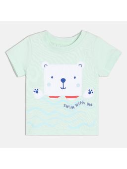 MINI KLUB - Baby Boys Cotton Short Sleeve Applique T-Shirt - Green