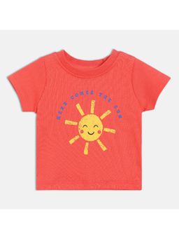 MINI KLUB - Baby Boys Cotton Short Sleeve Sun Printed T-Shirt - Red