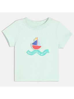 MINI KLUB - Baby Boys Cotton Short Sleeve Applique T-Shirt-Green