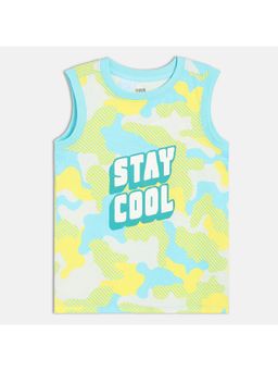 MINI KLUB - Kids Boys Cotton Short Sleeve Typography T-Shirt - Green