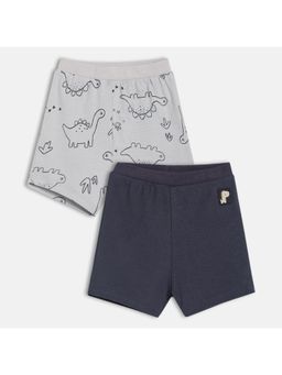 MINI KLUB - Cotton Thigh Length Dinosaur Printed Shorts (Pack of 2)