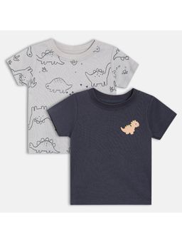 MINI KLUB - Cotton Short Sleeve Dinosaur Printed T-Shirt (Pack of 2)