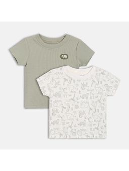 MINI KLUB - Cotton Short Sleeve Elephant Printed T-Shirt (Pack of 2)