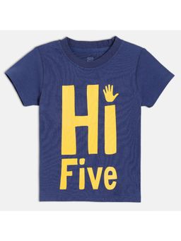 MINI KLUB - Kids Boys Cotton Short Sleeve Typography T-Shirt - Navy