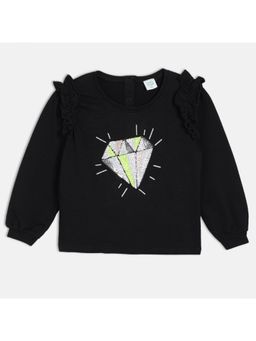 MINI KLUB - Kids Girls Cotton Knit Top - Black