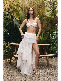 IT GIRL - Women Aphrodite Chiffon White Solid Skirt