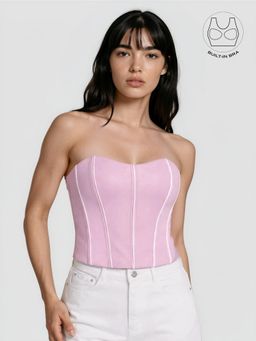 BUTTERSCOSH - Tenera Rose Pink Strapless Corset Top with Inbuilt Bra