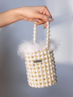 Modarta By Kamakshi - Fur Detailing Pearl Handbag