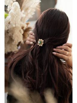 Do Taara - 22k Gold Plating Polki Braid Pin