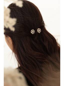 Do Taara - 22k Gold Plating Set of 2 Polki Braid Pin