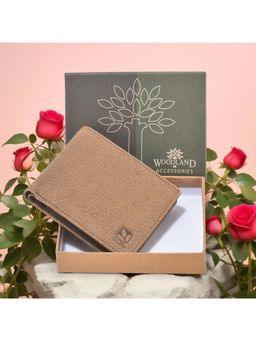 WOODLAND - Men Camel Brown Textured Wallet
