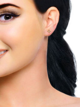 Candere by Kalyan Jewellers - 14K(585) Yellow Gold & Diamond Earrings