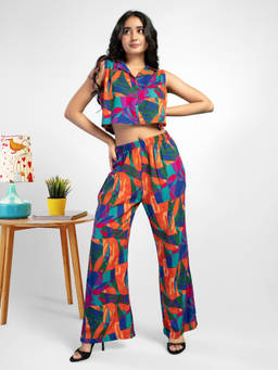 TeenTrums - Girls Multicolor Geometric Print Co-Ord Set