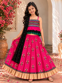 TWISHA - Black Top With Lehenga and Dupatta