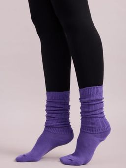 Mint & Oak - Slouch Scrunch Purple Socks For Women
