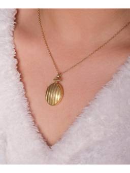 ANUSHKA JAIN JEWELLERY - Gold 925 Vintage Stripe Locket Necklace