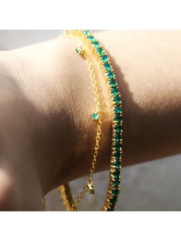 ANUSHKA JAIN JEWELLERY - Green 925 Emerald Tennis Bracelet