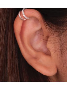 ANUSHKA JAIN JEWELLERY - White 925 Half Diamond Ear Cuff