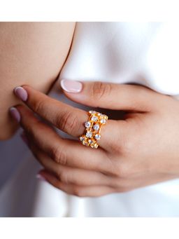 ANUSHKA JAIN JEWELLERY - White 925 Fancy Diamond Ring
