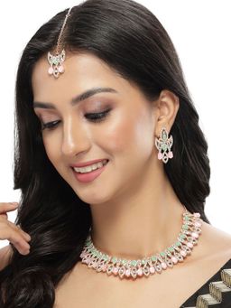 Sukkhi - Admirable Fashionable Collar Bone Necklace Earring Maangtika