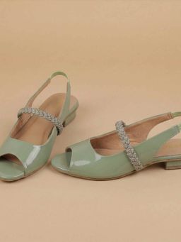 Metro - Women Green Block Heels
