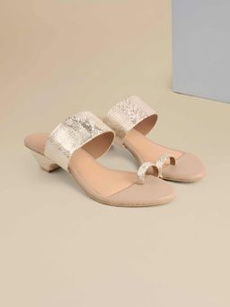 Metro - Women Gold Block Heels