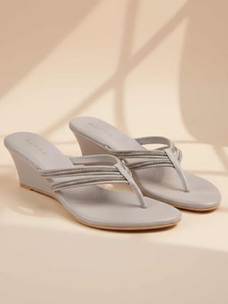 Metro - Women Grey Wedges Heels