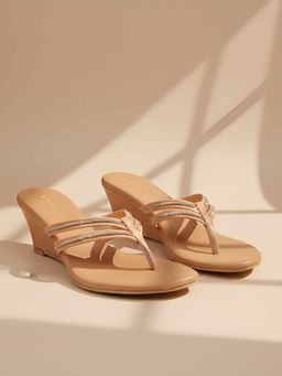 Metro - Women Tan Wedges Heels