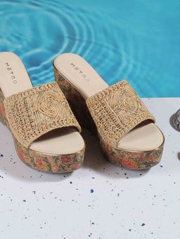 Metro - Women Beige Wedges Heels